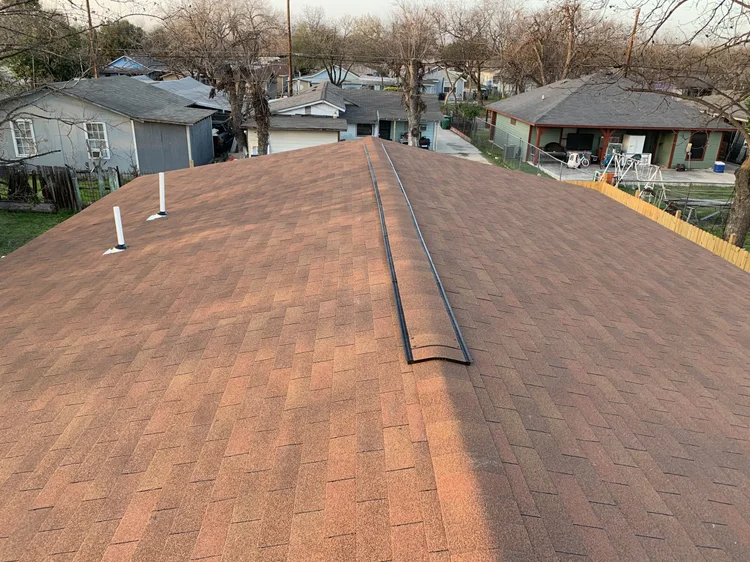 New shingle roof on a house